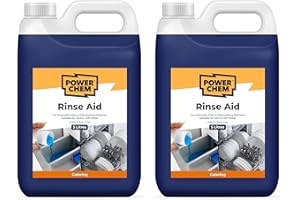 POWERCHEM 10L Professional Dishwasher Machine Liquid Rinse Aid Cleaner for Glassware, Cutlery, Dishes - Perfect for Home, Bars, Restaurants, Clubs & Hotels
