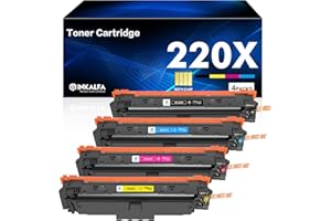 220X 220A MFP 4302dw Toner für HP 220X Toner Set kompatibel für Color LaserJet Pro MFP 4302fdw 4202dw 4302dw 4202dn 4302fdn (4Pack: W2200X W2201X W2202X W2203X, Schwarz Cyan Gelb Magenta) Mit Chip