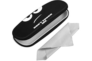 FINTIE Custodia Occhiali Rigida, Portatile Porta Occhiali da vista, Portaocchiali con Panno Pulizia Occhiali per Donna Uomo