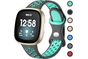 Upeak Correa Deportiva Compatible con Correa Fitbit Versa 3/Correa Fitbit Sense, Pulsera Transpirable con Hebilla de Doble Agujero para Mujer y Hombre