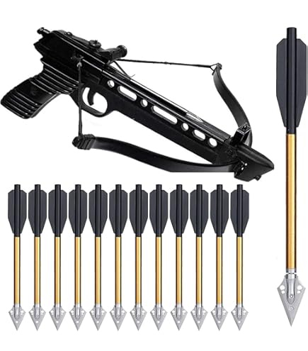 FulnEs 36Pcs Aluminium Archery Crossbow Bolts Arrows 6.5 "pour 50-80Lbs