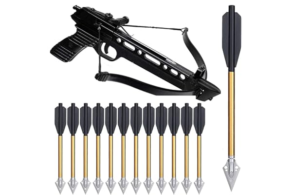 Améliorez Votre expérience d'arbalète avec des flèches d'arbalète en Aluminium de 6,3 Pouces - Paquet de 24 for l'entraînement à la Cible et la Chasse au Petit gibier (Color : Gold+Black)