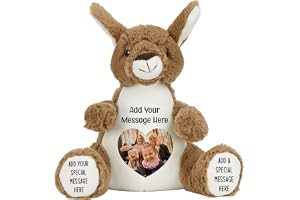 Personalised Photo Teddy Bear – Add Photo on Front & Text on Feet | 28 Styles | Custom Keepsake Gift for Baby, Sympathy, Birt