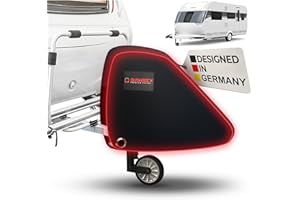 BUSHBOCK PREMIUM COVER Housse de Protection de Timon Bushbock® Premium en Tissu Oxford 600D avec revêtement PU et réflecteurs Protection de Timon Universelle – Convient également pour Caravane/remorque avec ABS et Serrure