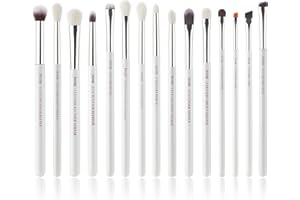 Jessup Eye Brush Professional Makeup Brushes Set Make up Brush Tools Eyebrow Concealer Eye Liner Brush Set 15Pcs Pearl White/SilverT237