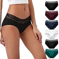 ALL OF SHE 6er Pack Damen Unterhosen Brazilian - Baumwolle Mit Spitze S-XL