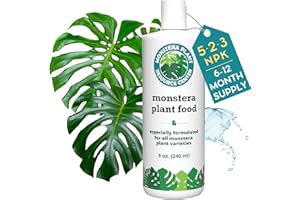 Houseplant Resource Center Monstera Plant Food with NPK 5-2-3 Ratio – Liquid Formulation Supports Optimal Nutrient Dispersal and Balanced Nitrogen Response for Strong Root Growth