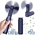 Necomi Portable Handheld Fan,Foldable Mini Pocket Fan Fan, 2000mah Foldable Small Fan Quiet Personal Fan Speed Adjustable for Stylish Kids Girls Women Indoor Outdoor Travel