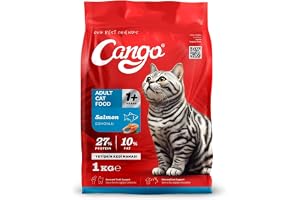 Cango Adult Cat Food - Salmon Recipe, 1 Kg – Omega-Rich Nutrition for Healthy Adult Cats
