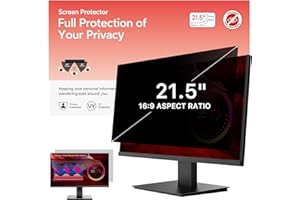 BERSEM 21.5 inch Computer Privacy Screen Protector for 16:9 Ratio Monitors, Removable, Anti-Spy, Anti-Glare, Anti-Scratch, UV Blocking