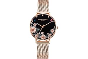 RORIOS damskie analogowe zegarki kwarcowe kwiat tarcza bransoleta ze stali nierdzewnej zegarki