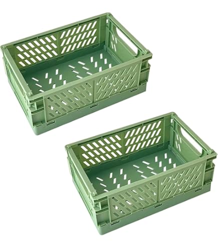 Cestini Pieghevoli In Plastica 19L - Impilabili, Con Manico, Per Organizzare Casa, Ufficio E Camera - Foto 12