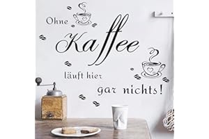 ANHUIB Kaffee Wandaufkleber,Wandtattoo Coffee,Kaffeebohnen Wandaufkleber,Kaffeetasse Wandsticker Sprüche für Esszimmer Wohnzimmer Restaurant Cafés Wanddeko,Wandtattoo mit Schwarzem Text Deko