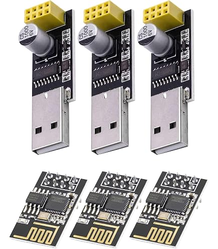 Lot 6 Adaptateurs ESP8266 ESP-01 WiFi 3.3V 5V Pour Arduino - Module Serial Wireless