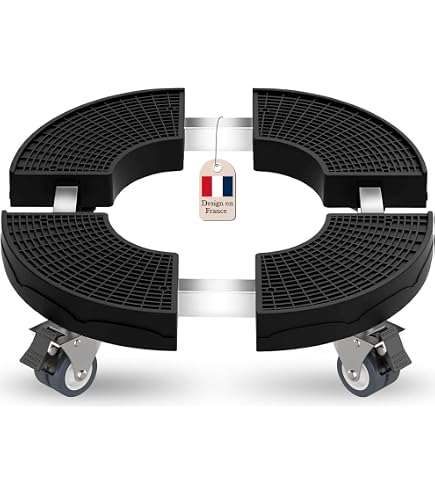 Porte Plante à Roulettes HEYOUTH Ø27cm - Support Métal 60kg, Avec Frein