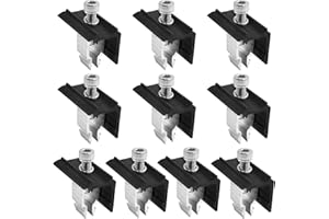 XMSZQU 10 Stück Solar Endklemmen Schwarz, Einstellbare Solarmodul Halterung Endklemme Kit, Befestigungen für Solarmodul, Solarpanel Halterungen Randklemme für Dachhalterungen Solarmodule 30-45mm