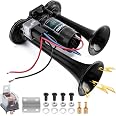 Trombe Aria Rumorose Doppia Kit Trombe Camion WADEO 150dB - Compressore 12V Per Auto, Barche E Camion Clacson Bitonale 150dB - 9