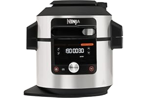 ‎NINJA Ninja Foodi MAX Multicooker ze Smart pokrywką, 7,5 l, wielofunkcyjne urządzenie do gotowania 12 w 1, frytkownica beztłuszczowa, szybkowar, wolnowar i więcej, ze stali nierdzewnej, OL650EU