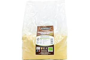 Oltresole, Farine de pois verts italienne biologique 1 kg, Farine de légumineuses 100% biologique, sans gluten ni OGM, riche en protéines, idéale pour les coeliaques et les recettes salées et sucrées