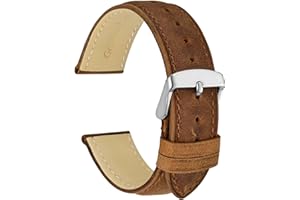 WOCCI Pasek do zegarków z prawdziwej skóry dla mężczyzn i kobiet, szerokość paska 18 mm, 19 mm, 20 mm, 22 mm, 23 mm lub 24 mm