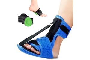 CHONGNI Plantar Fasciitis Night Splints: Upgrade Adjustable Breathable Night Splints for Plantar Fasciitis Support with Arch Support, Relief Achilles Tendonitis Foot Drop Heel Pain, Day&Night (Blue)