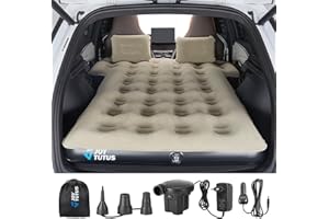 JOYTUTUS Colchón de aire para coche SUV con bomba de aire, cama de coche Uniwerselles con 2 cojines de aire para maletero, viajes/camping/hogar/aire libre