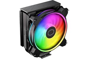 ‎COOLER MASTER Cooler Master Hyper 212 Halo CPU-Luftkühler – tiefschwarzes Aluminium-Finish, 4 kontinuierliche Direktkontakt-Heatpipes mit Lamellen, MF120 Halo2 -Lüfter, LGA1700 & AM5 Kühler, ARGB Erkennung