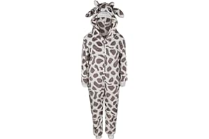A2Z 4 Kids Girls Boys Giraffe Costume Jumpsuits Soft Plush Fleece Playsuit Animal Hooded Sleepsuit Unisex One Piece Cosplay Suit Age 2-14 Years