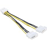 InLine 26628C Intérieur 0,15 m PCI-E (8-broches) 2 x Molex (4-broches), noir, blanc, jaune, câble d'alimentation