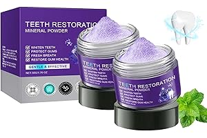 EONFAVE Zahnpulver Gegen Verfärbungen, 2 Stück Teeth Whitening Powder, Zahnreparatur Mineralpuder, Zahnweiss Pulver fur Frischer Atem, Effektiv bei der Stärkung von Zähnen und Zahnfleisch (100G)