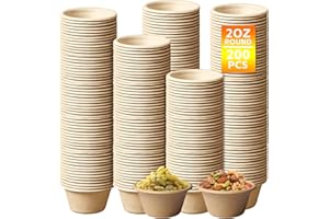 Porfoyo - Tazones de 200 unidades, tazones para soplar, tazones para dips pequeños cuencos de cartón tazón de porción mini cuenco de salsa para salsa, salsas, sofás, mermelada