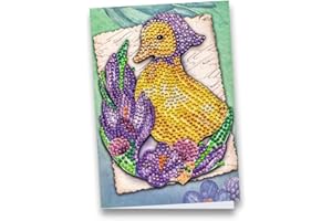 Ideen mit Herz Diamond-Painting-Grußkarte | Strass-Edition | Din B6 | 370 g/m² | inkl. Steine, Umschlag & Werkzeug … (Entenküken & Krokusse)