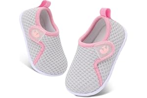 JIASUQI Baby Shoes Boys Girls Breathable First Walking Shoes Infant Soft Sneakers Crib Shoes Lightweight Slip On Shoes