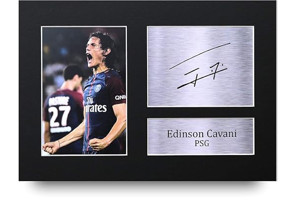 HWC Trading Edinson Cavani Paris Blue and Reds Cadeaux imprimés photo autographe signée pour les fans de football et les supporters - A4
