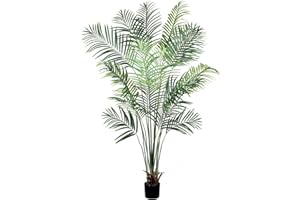 Leflos 195 cm Palmera Artificial Dypsis Lutescens, Planta de Interior sólo con 18 Troncos Desmontables, decoración para Oficina, Tienda, Piso y Fiesta, 1 Pieza