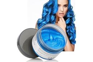 AFDEAL Bleu Cire de Coloration pour Cheveux, Teinture Temporaire Unisexe, Crème de Coloration pour La Fête, le Cosplay, l'Halloween, La Mascarade, Le Club, Teinture Jetable pour Adultes et Enfants, 4.23oz
