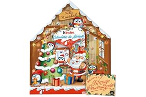 Calendrier de l’Avent Kinder Maison 2025 · 24 Chocolats Variés & 1 Œuf Kinder Surprise · Carte Personnalisable Cia&Co Incluse · Coffret Gourmand de Noël pour Enfants & Familles · 184 g