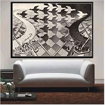 Holz Puzzle 1000 Teile - Escher Surrealistische Geometrische Kunst, 75x50 Cm, Für Erwachsene