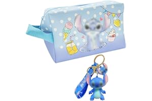 TTDCQQID Bolsa de Maquillaje, Bolsas de Maquillaje de Viaje, Bolsa de Maquillaje de Dibujos Animados, Bolsa de Aseo de Viaje, Bolsa de Cosméticos Impermeable, Neceser Mujer, Gran Capacidad con Llavero (B)