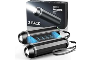 SUPPOU Magnetic Hand Warmers with Flashlight, 2pack hand warmers rechargeable 5000mAh Battery Operated, Electric Portable Pocket Heater, 3 Levels Heat for Camping, Hiking, Hunting, Golf