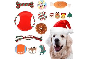 ANOTION Adventskalender für Hunde Weihnachten 2023, 12 Tage Festlicher Spielspaß mit Quietschbällen, Kuscheligen Kau-Seilen und Spielzeug-Haarspangen Für Hunde jeder Größe