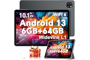 OSCAL 𝘽𝙡𝙖𝙘𝙠𝙫𝙞𝙚𝙬 10 Inch Tablet PAD50WIFI Android 13 Tablets, WIFI 6 Tablet, 6+64GB/1TB, 5180mAh, Android Tablet, Google GMS Certified, Bluetooth 5.0, Widevine L1 2 Years Warranty - 2024