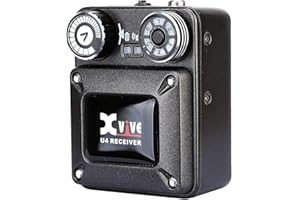 Xvive U4R - Ricevitore per Sistema In Ear Monitor Wireless, Trasmissione in Banda 2,4Ghz, Range di 27,5m - Fino a 5 Ore di Autonomia, Uscita cuffia Jack TRS 3,5mm, Cavo USB Doppio per Ricarica Incluso