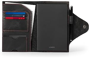 Londo Portfolio in Vera Pelle con Blocco Note e Chiusura a Scatto, per Affari, Ufficio e Viaggi – Cartella Elegante e Funzionale in Pelle di Alta Qualità