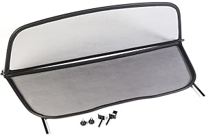 TIEF-TECH GermanTuningParts Windschott für Audi A4 B6 B7 Cabriolet 2002-2009 - Klappbar - mit Schnellverschluss – Schwarz | Windabweiser | Windblocker | Wind Deflector