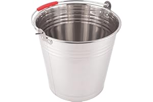 BAUSTER® Seau en Métal Robuste 16 L - à Cendres, Industriel, Eau pour Jardin - Poignée Simple - Accessoire de Cheminée Idéal - Extension des Déchets de Cuisine