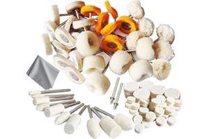 DOAIZER 78 Pcs Polishing Buffing Wheel Set for Dremel Polishing Kit Felt Wool Cotton 1/8inch Shank Pad Rotary Tool Accessories