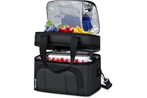 RAINSMORE Bolsa Termica Porta Alimentos 10L Bolsa Comida Trabajo Bolsa Isotermica Lunch Bag Bolsa Almuerzo para Oficina Viaje Pícnic Negro