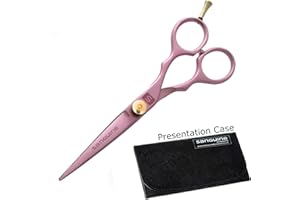 Sanguine Pink Hair Scissors, Hairdressing Scissors for All Types of Hair - Presentation Case - Suitable for Professional and Personal use