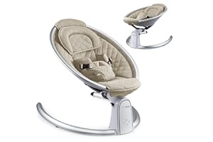 Hot Mom sdraietta neonati elettrica,Regolazione del sedile,dondolo neonato con Zanzariere,cotone,Bluetooth,Schermo LED,2024